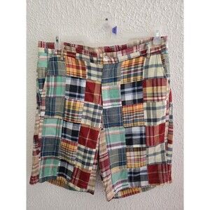Britches By Samtexx Mens Shorts Size 32 Madras Plaid Pathwork BERMUDA PREPPY!